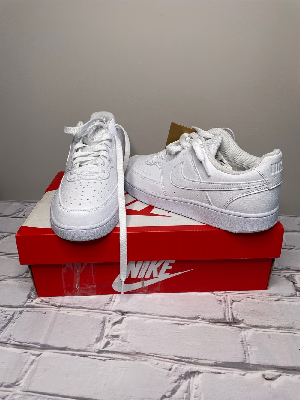 Nike Court Vision Lo White Lace Up Sneaker Shoes